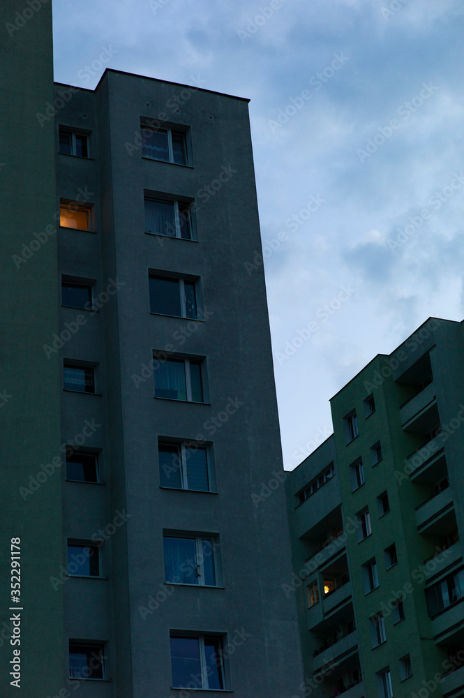night lights in the building night lights in the building