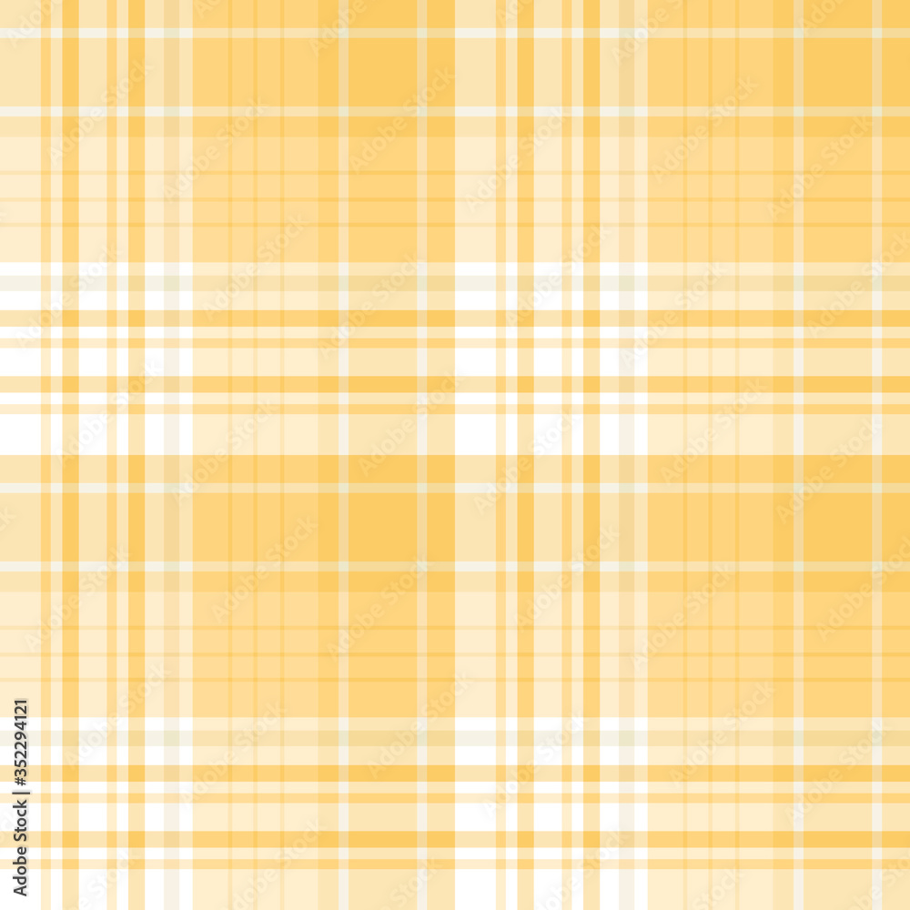 Seamless pattern in yellow and white colors for plaid, fabric, textile, clothes, tablecloth and other things. Vector image.