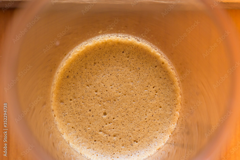 dalgona coffee a cool fluffy whipped coffee latte with coffee foam