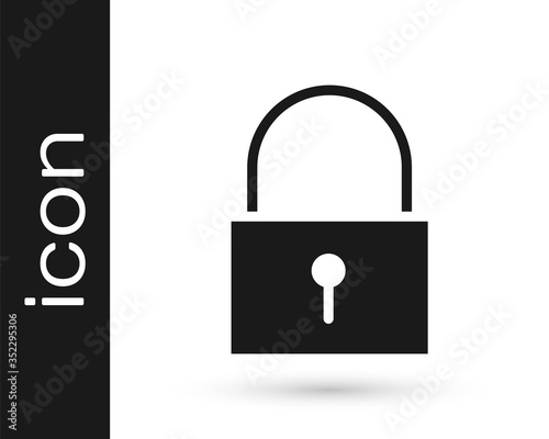 Grey Lock icon isolated on white background. Padlock sign. Security, safety, protection, privacy concept. Vector