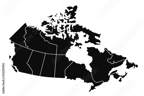Canada map with administrative division isolated – stock vector