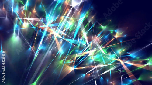 Lines flying of light bright shiny streaks, computer generated modern abstract background