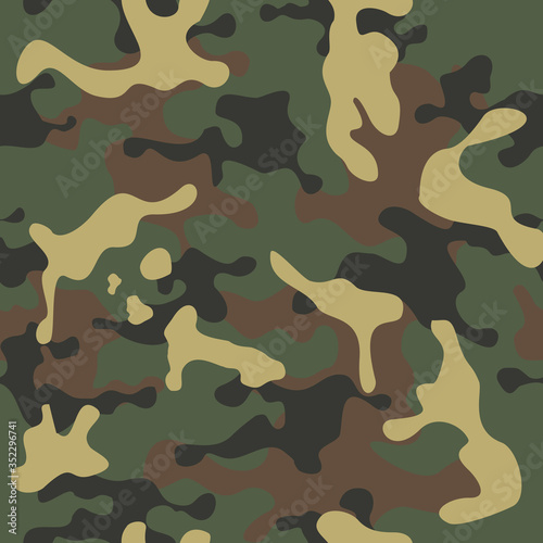 Seamless camouflage pattern.NATO.Army background. Modern print on fabric on clothing.Vector