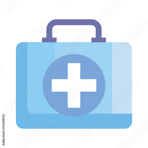 first aid kit on white background, health, help and medical concept vector illustration design