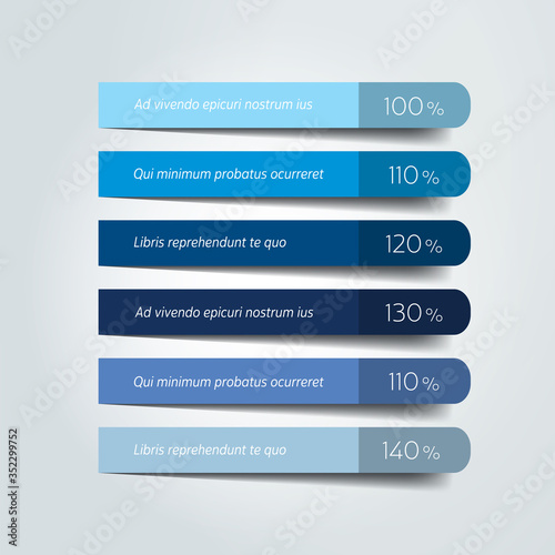 Table, schedule design template with 5 row. Vector banner.