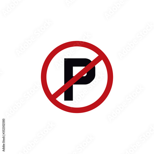 Free Download vector illustration of a classic no parking sign. Stock vector illustration isolated on white background. - GFXLoad