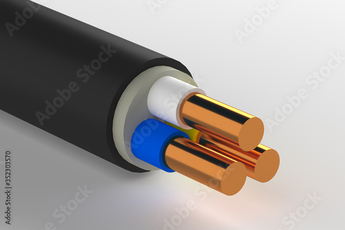 Three-core power cable