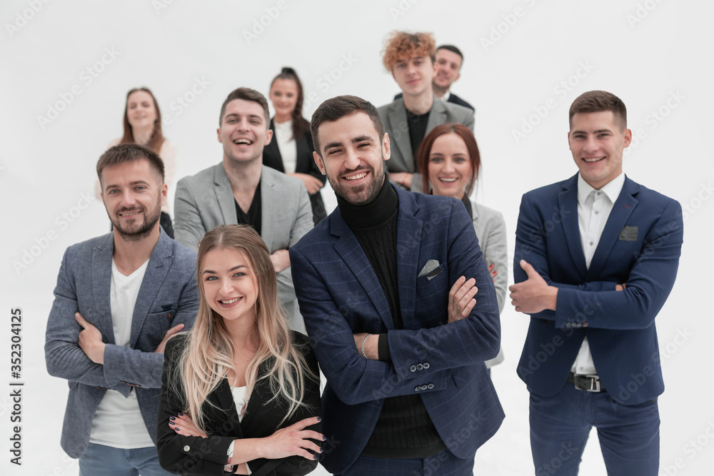 close up. a group of diverse young business people . close up. a group of diverse young business people .