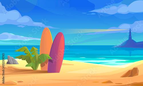 Surfboards on the Beach.
