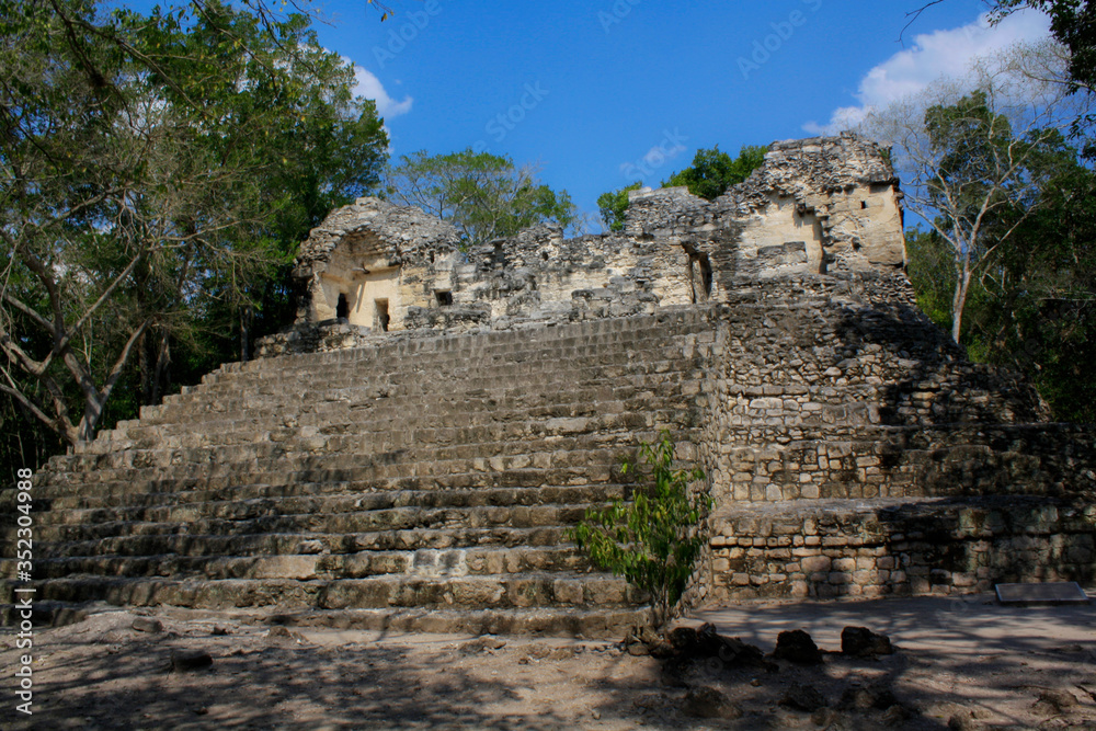 Calakmul, Petén, Calakmul Biosphere Reserve, Campeche, Mexico  April 15 2011
Structure 2  II , biggest mexican mayan pyramid, one of the largest in the Maya world.
45 metres (148 ft) high.
