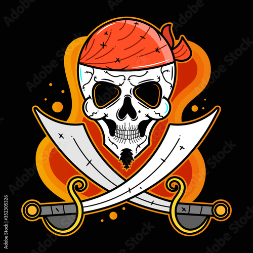 Pirate Party. 3d Vector Emblem Vector Suitable For Greeting Card, Poster Or T-shirt Printing.
