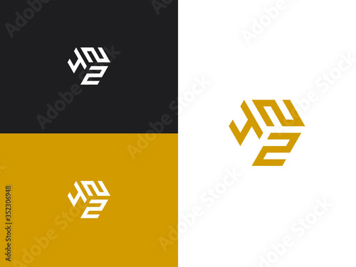 Combination number, stylish vector emblem for design