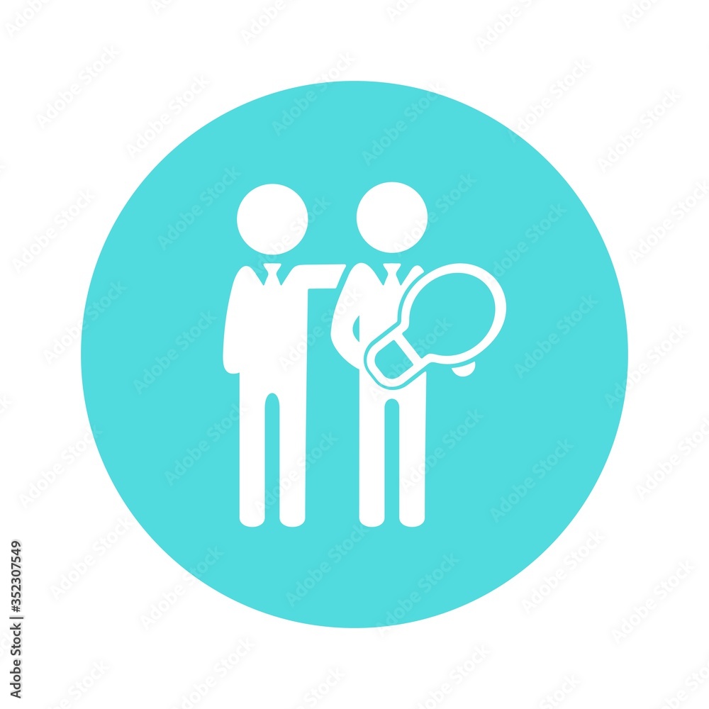 Fototapeta premium Brainstorming icon. Generating creative idea symbol. Discussing opinions illustration for perfect web and mobile design.