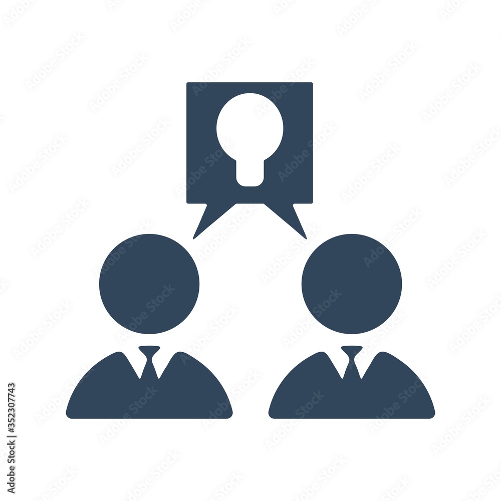 Brainstorming icon. Generating creative idea symbol. Discussing opinions illustration for perfect web and mobile design. Brainstorming icon. Generating creative idea symbol. Discussing opinions illustration for perfect web and mobile design.