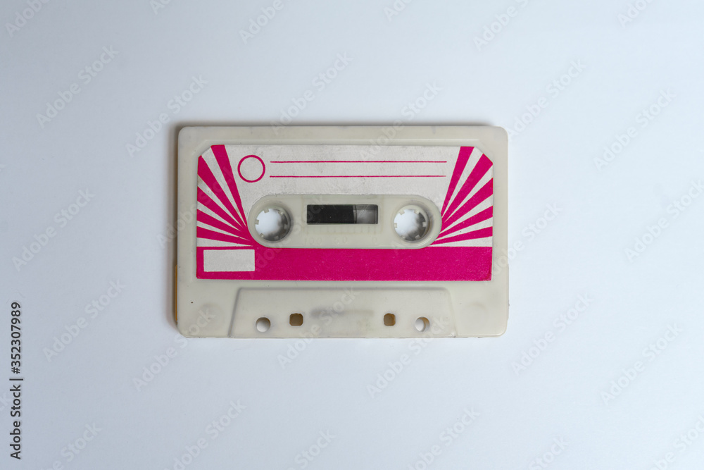 Fototapeta premium Cassette tape isolated on a white background