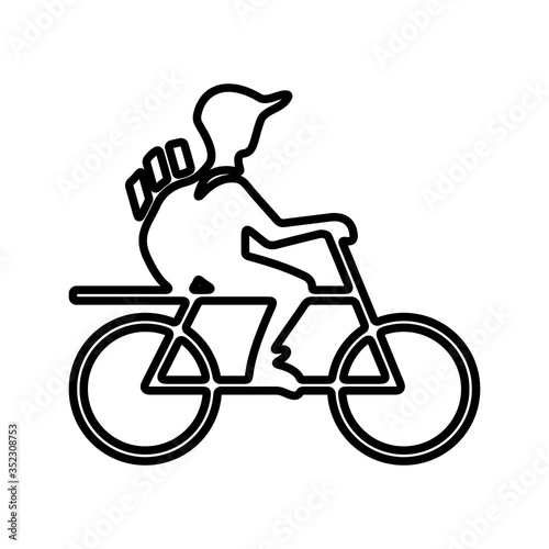 Cargo delivery icon. Bike, scooter courier service sign.