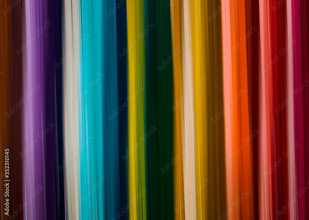 Naklejka Colorful rainbow of freshly hand dyed yarn hanging on a wall transformed to look smooth