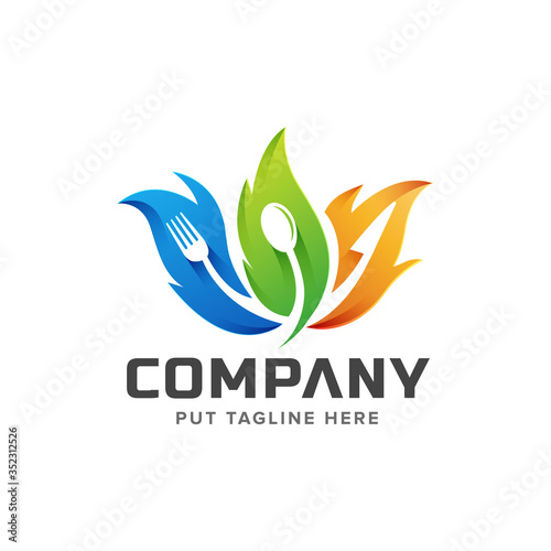 Creative restaurant logo template for company