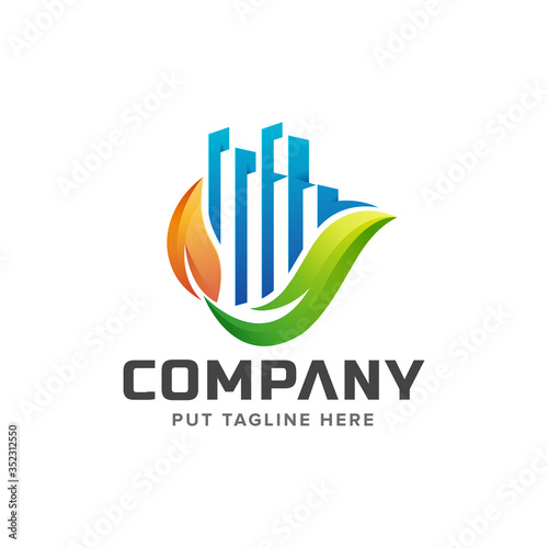 Free Download real estate tower building logo template for company - GFXLoad