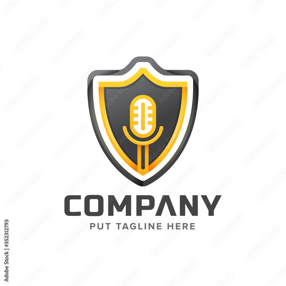 podcast radio microphone logo template for company podcast radio microphone logo template for company