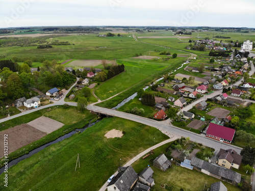 Aerial view of Kraziai landscape in Lithuania photo