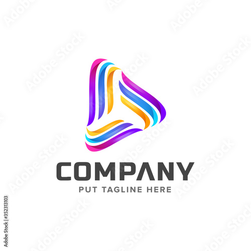 Media player logo template for company