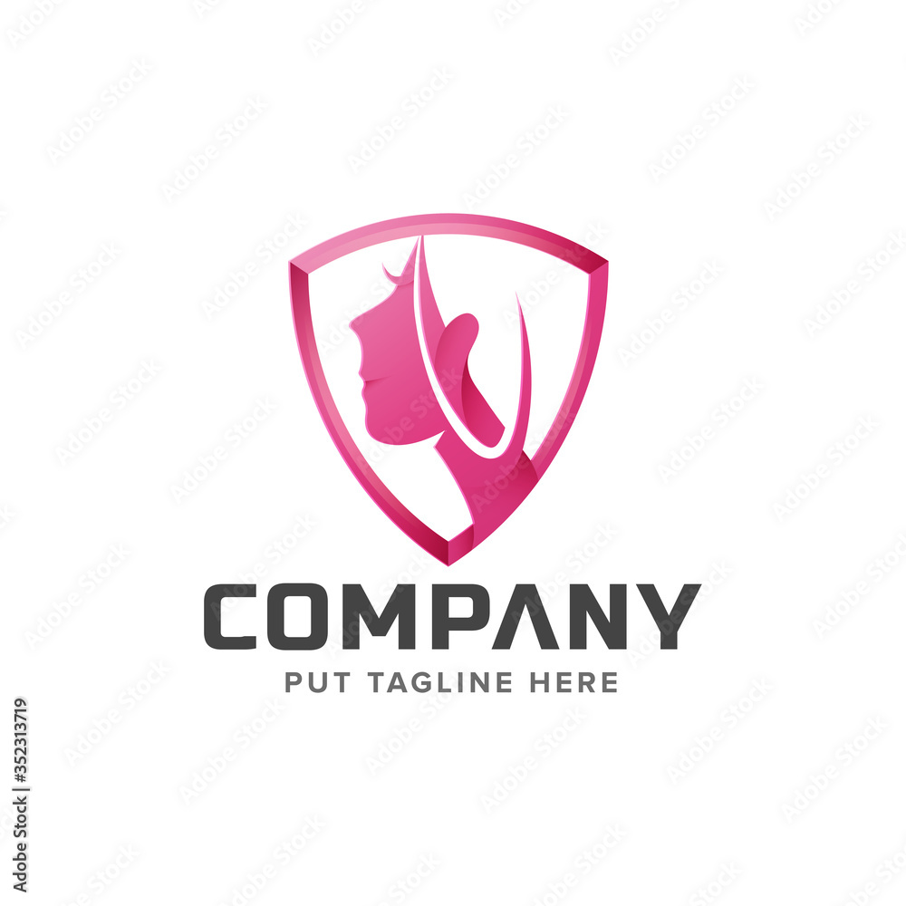 Colorful Beauty feminine logo for company