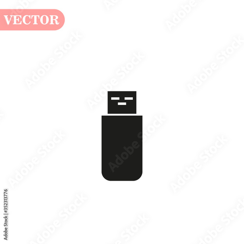 Vector usb flash drive icon with shadow on a white background. eps 10