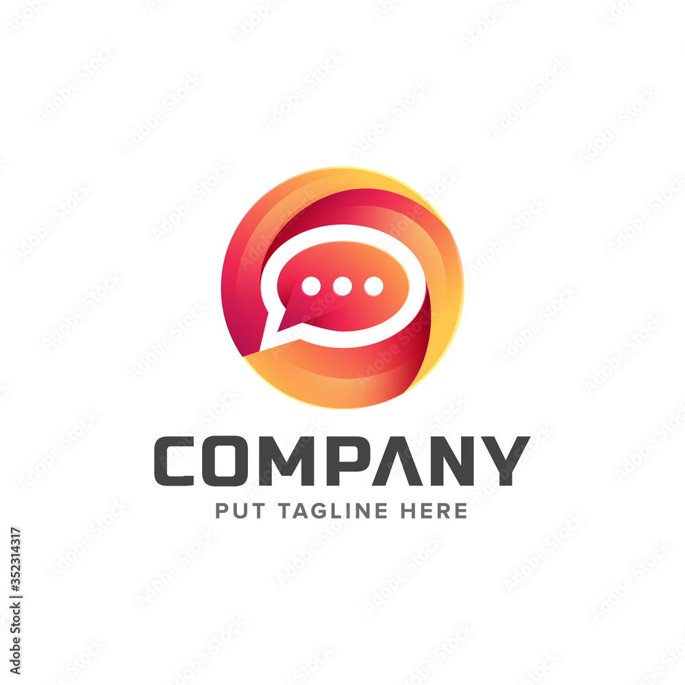 Obraz premium Colorful Messaging chat company logo template