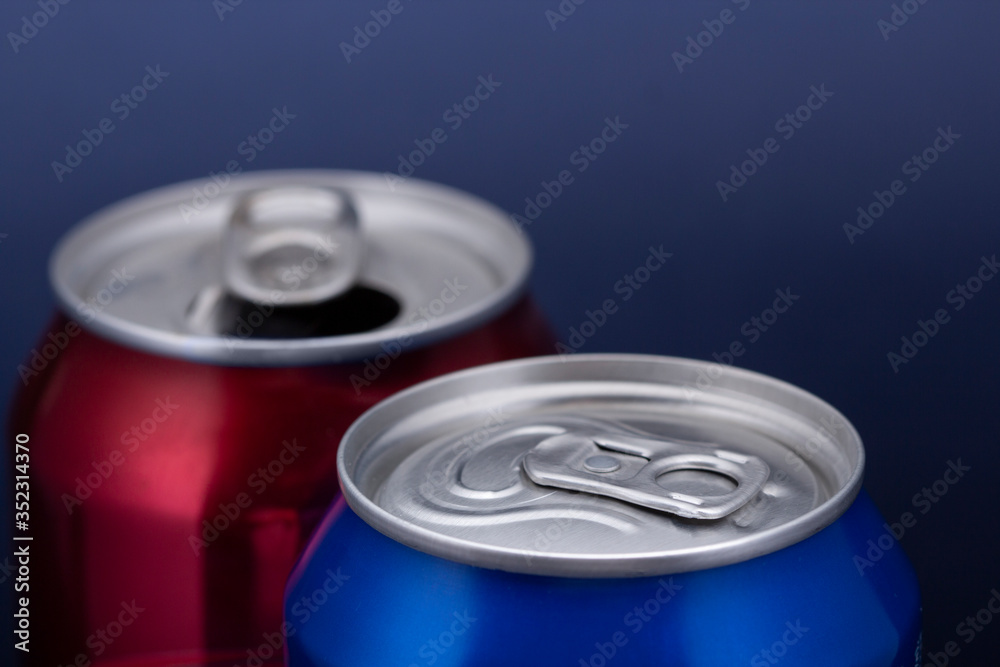 aluminum cans of soda top view aluminum cans of soda top view