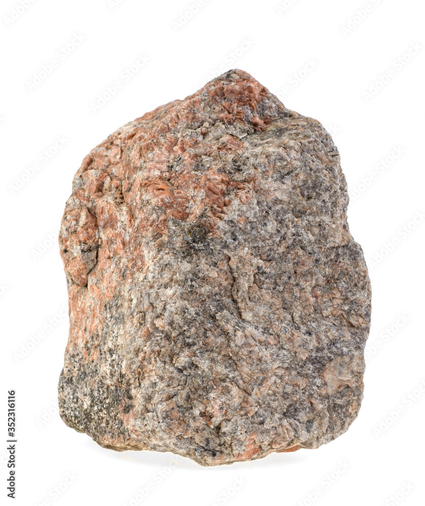Obraz premium Natural granite stone on a white background, isolated.