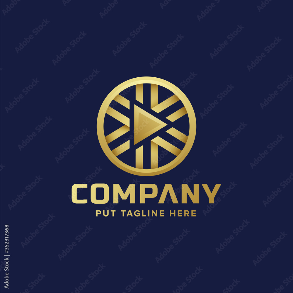 Media player logo template for company Media player logo template for company