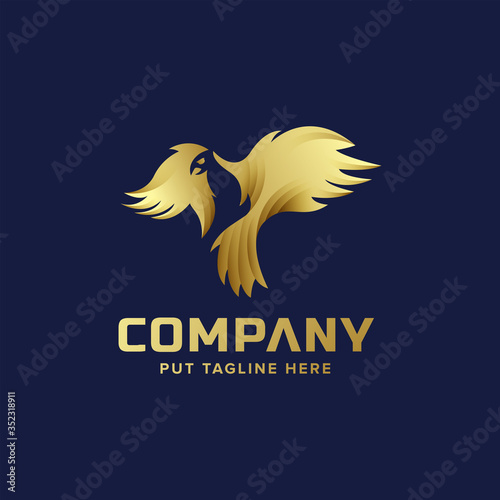 Premium luxury bird flying logo template photo