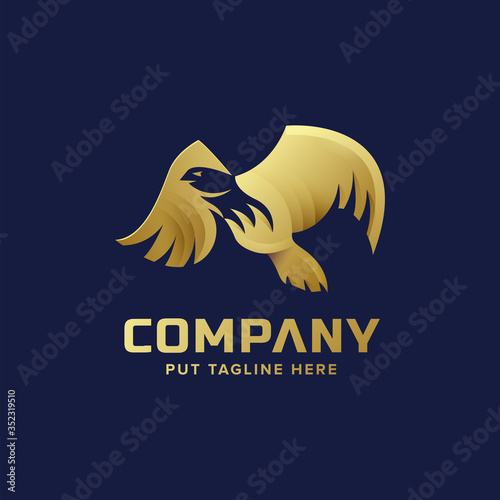 Premium luxury bird flying logo template photo