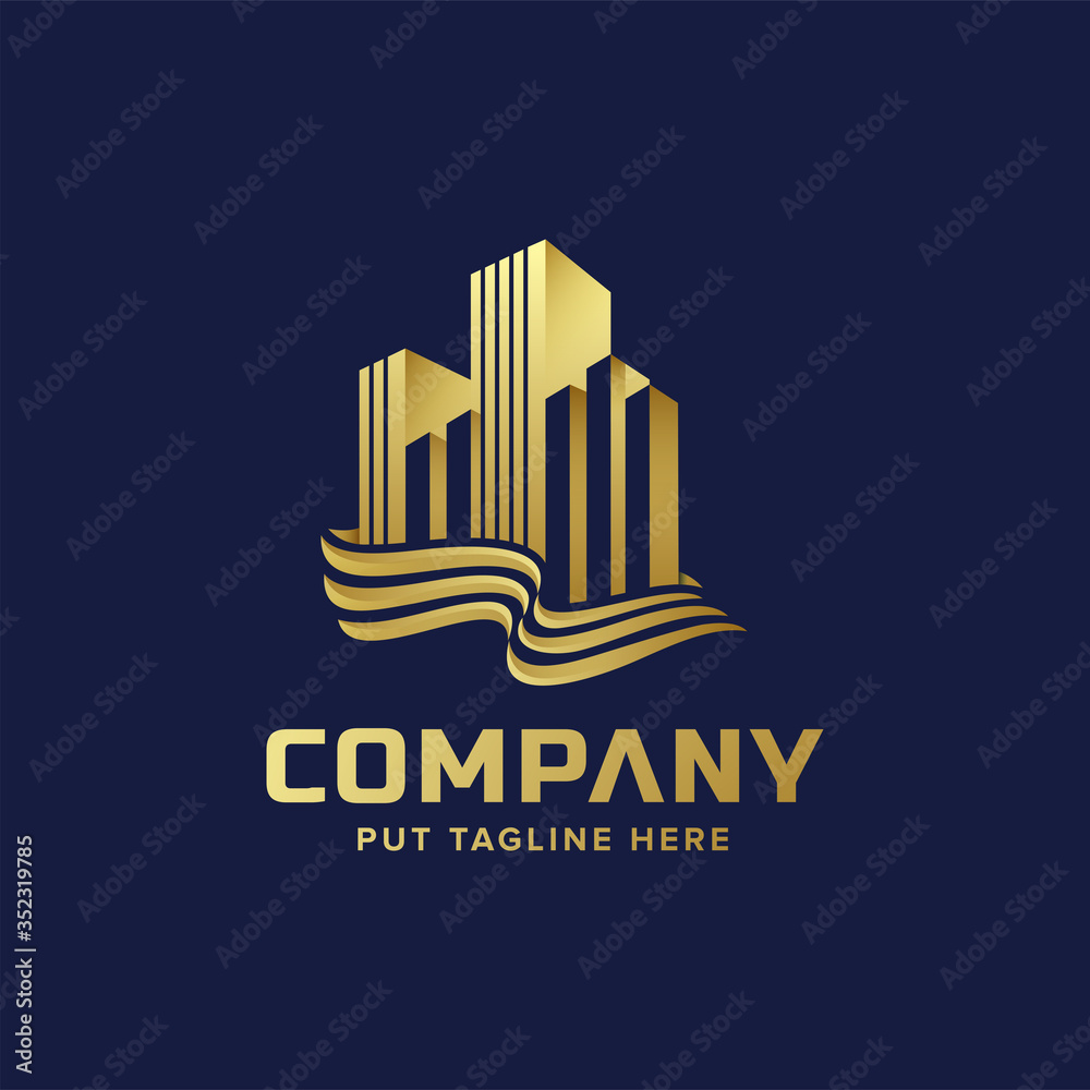 Premium building tower logo template for business
