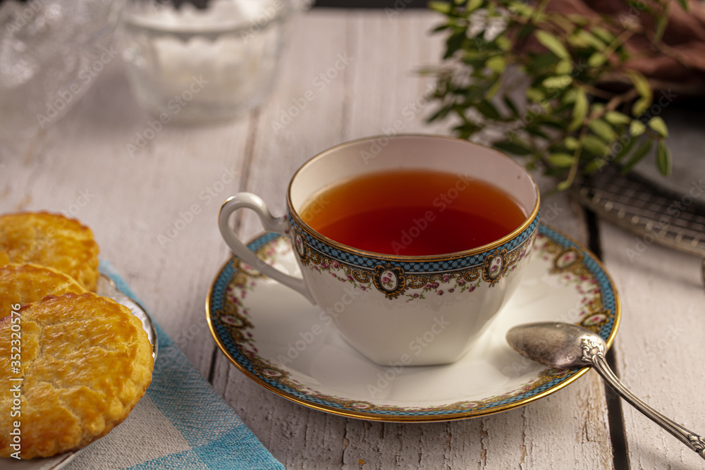 Cup of tea with biscuits Cup of tea with biscuits