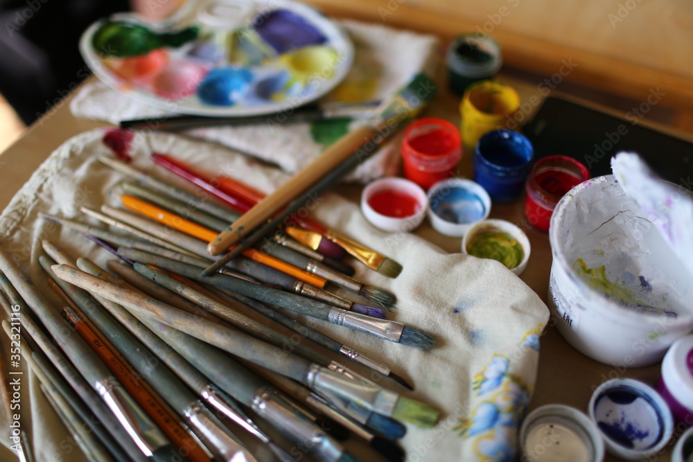 Paints and brushes art supplies 3
Paints and brushes art supplies 3