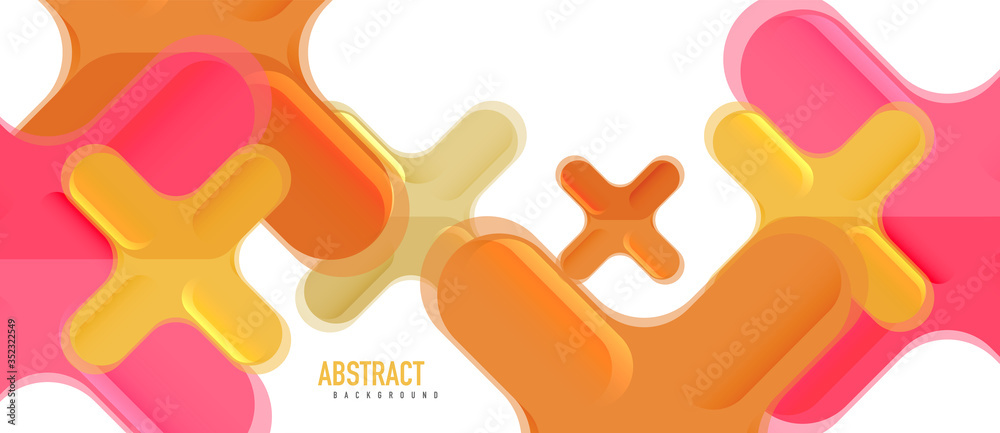 Glossy multicolored plastic style cross composition, x shape design, techno geometric modern abstract background. Trendy abstract layout template Glossy multicolored plastic style cross composition, x shape design, techno geometric modern abstract background. Trendy abstract layout template