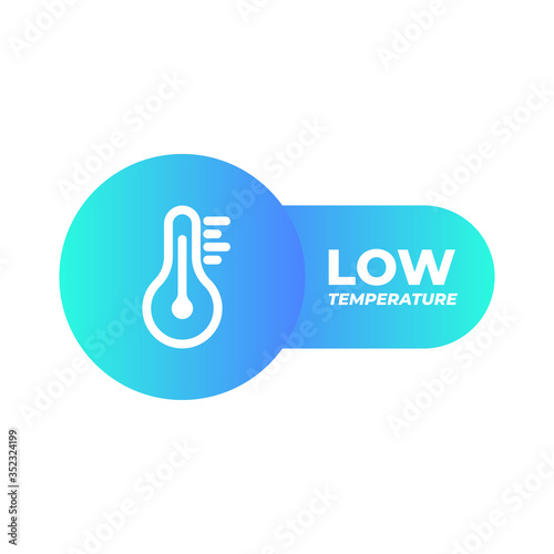 Temperature flat vector icon. Chill symbol concept isolated. Medicine thermometer. Weather  cold climate in trendy style for web site  mobile app design. Logo illustration.
