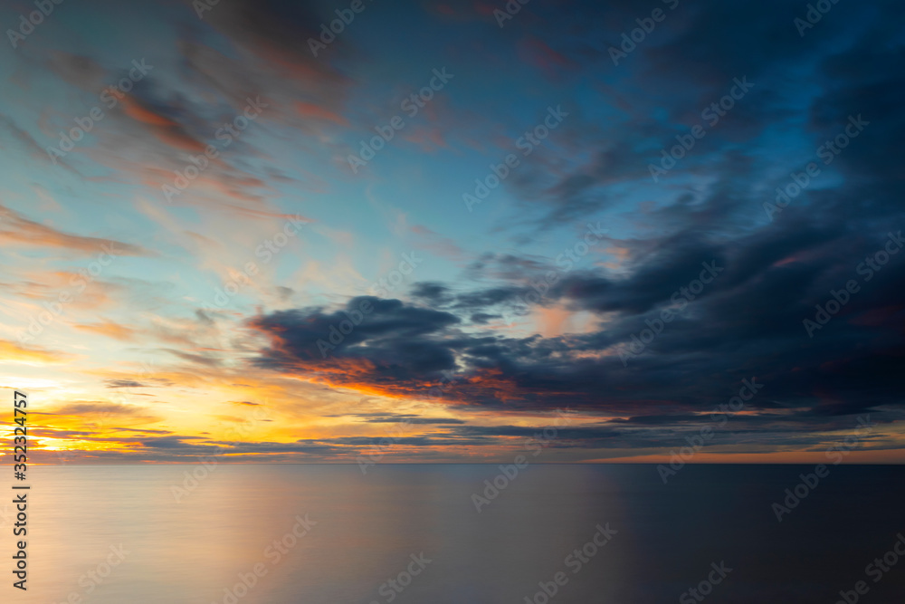 Cloudy sunset over ocean, Sweden