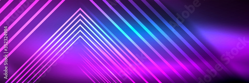 Shiny neon glowing techno lines  hi-tech futuristic abstract background template with square shapes