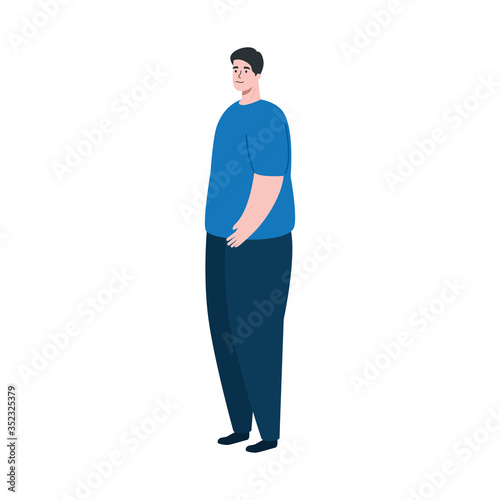 young man handsome with casual clothes isolated icon vector illustration design