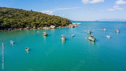 Boats in Armação da Piedade beach (Praia da Armação da Piedade) - Governador Celso Ramos - Santa Catarina - Brazil