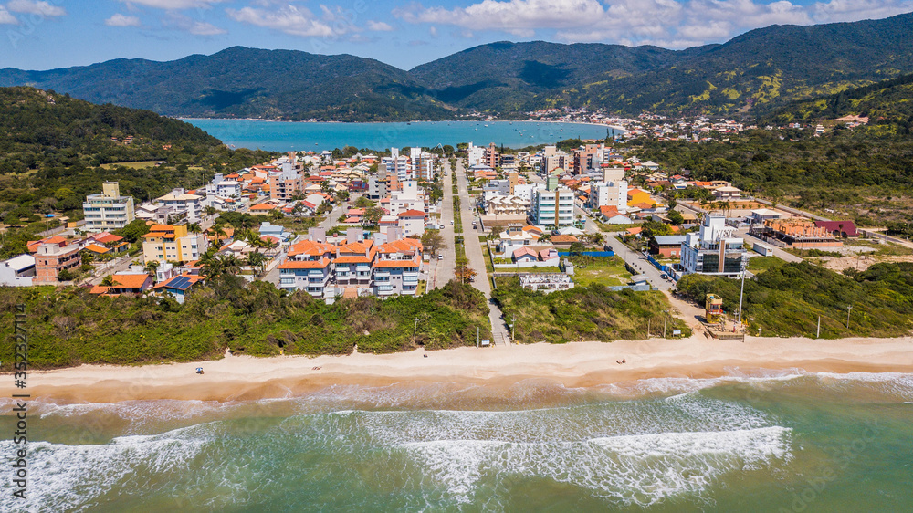 Aerial view of Grande beach (Praia Grande) in Governador Celso Ramos - Santa Catarina – Brazil