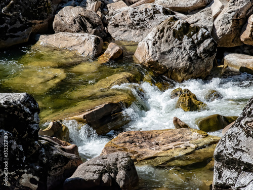 water flowing over rocks