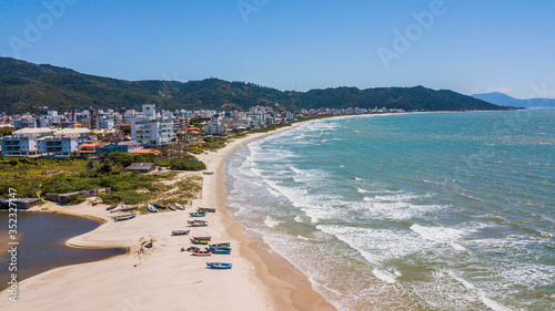 Aerial view of Palmas beach - Governador Celso Ramos - Santa Catarina - Brazil
