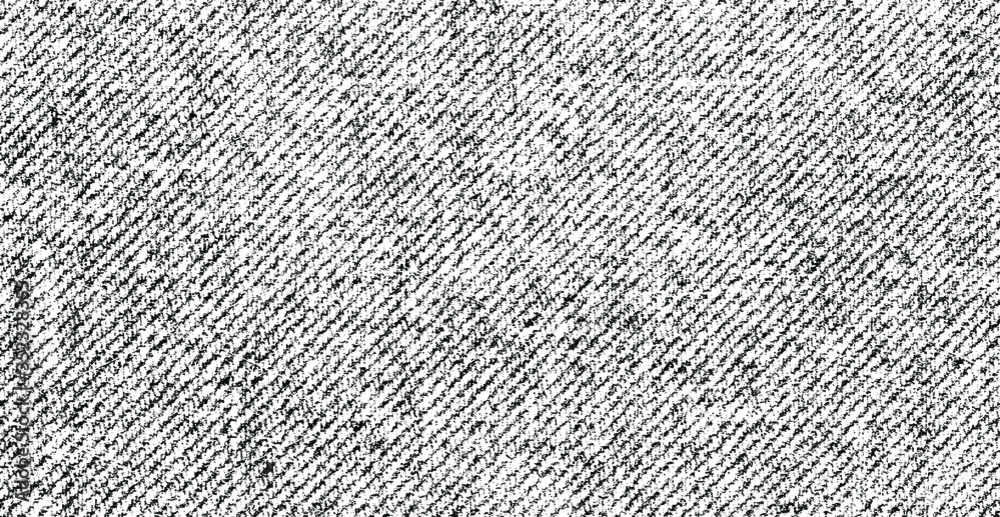Distressed fabric texture. Vector texture of weaving fabric. Grunge background. Abstract halftone vector illustration. Overlay for interesting effect and depth. Black isolated on white background.