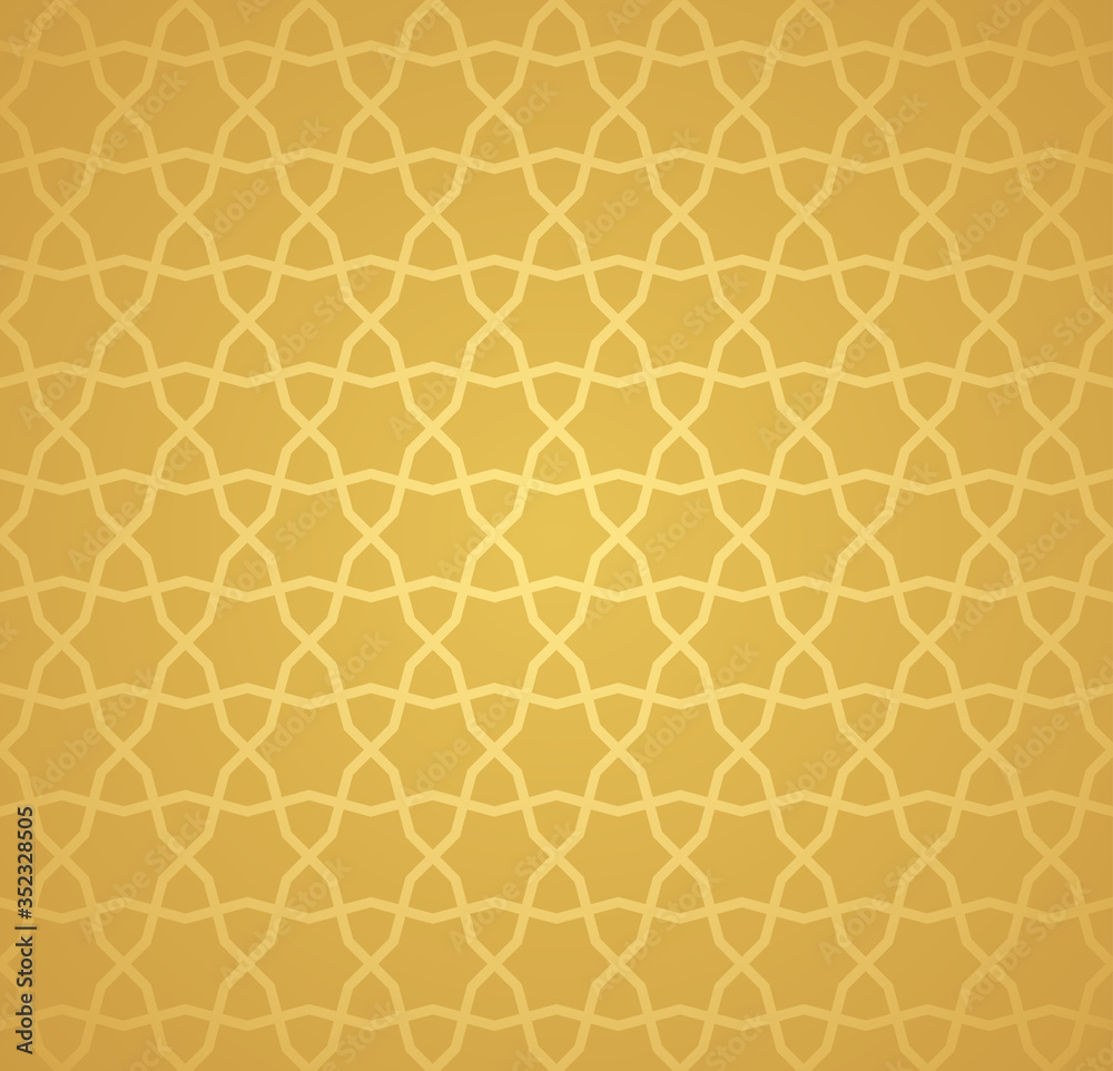 Symmetrical abstract vector background in arabian style made of gold geometric line. Symmetrical abstract vector background in arabian style made of gold geometric line.