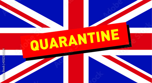 Quarantine uk Union Jack map Coronavirus pandemic 2020