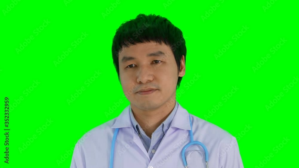 male doctor with green screen background. 4k video male doctor with green screen background. 4k video